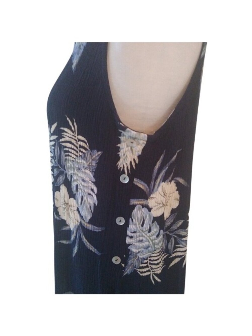 Studio JPR Textured Floral Dress, Navy,/Pale Blue/Cream, Size Large - Picture 4 of 8